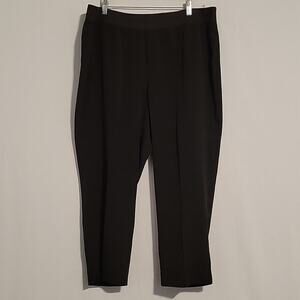 Maggie Barnes Crepe Crinkle Pull-on pants sz 1X 18/20W black comfort lightweight
